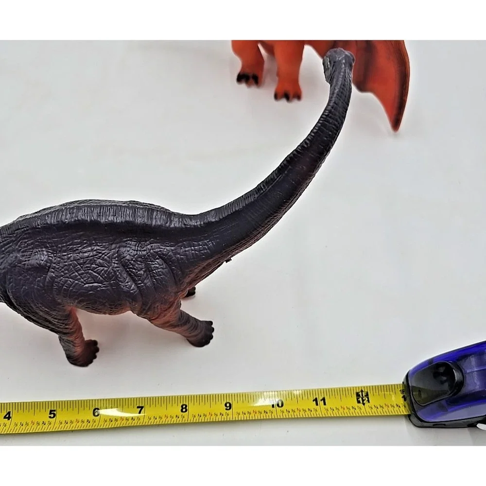 Dinosaur Triceratops Brontosaurus Pterodactyl Soft Rubber Toy Figures Lot‎